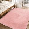 Garvee 8×10 Area Rug for Living Room, Fluffy Shag Soft Washable Rugs Large Fuzzy Plush Indoor Carpet for Bedroom Nursery Playroom Kids Girls Boys Room (Tie-dye Black Grey)(Pink)