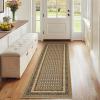 Garvee 8×10 Washable Rugs for Living Room, Braided Print Modern Bedroom Rugs with Non Slip Backing, Low Pile Large Under Table Rug for Dining Room Office, Contemporary Home Decor Rug, Brown(Braided Print|brown)