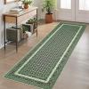 Garvee 8×10 Washable Rugs for Living Room, Braided Print Modern Bedroom Rugs with Non Slip Backing, Low Pile Large Under Table Rug for Dining Room Office, Contemporary Home Decor Rug, Brown(Braided Print|green)