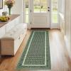 Garvee 8×10 Washable Rugs for Living Room, Braided Print Modern Bedroom Rugs with Non Slip Backing, Low Pile Large Under Table Rug for Dining Room Office, Contemporary Home Decor Rug, Brown(Braided Print|green)