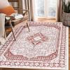Garvee 8×10 ft Vintage Boho Printed Area Rugs for Living Room, Stain Resistant Washable Rug, Large Soft Low Pile Carpet for Bedroom/Dining Room/Kitchen/Nursery~Non-Slip Backing(Blue White)(Red)