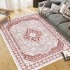 Garvee 8×10 ft Vintage Boho Printed Area Rugs for Living Room, Stain Resistant Washable Rug, Large Soft Low Pile Carpet for Bedroom/Dining Room/Kitchen/Nursery~Non-Slip Backing(Blue White)(Red)