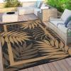 Garvee 9×12 Outdoor Rug, Waterproof All-Weather Patio Carpet – Reversible Fade & Resistant, Heavy Duty Non-Slip Backing for Large Deck, Living Room, Backyard, Pool Area, Porch,Dark+Blue(Black+brown)