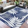 Garvee 9×12 Outdoor Rug, Waterproof All-Weather Patio Carpet – Reversible Fade & Resistant, Heavy Duty Non-Slip Backing for Large Deck, Living Room, Backyard, Pool Area, Porch,Dark+Blue(Dark+blue)
