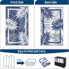Garvee 9×12 Outdoor Rug, Waterproof All-Weather Patio Carpet – Reversible Fade & Resistant, Heavy Duty Non-Slip Backing for Large Deck, Living Room, Backyard, Pool Area, Porch,Dark+Blue(Dark+blue)
