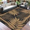 Garvee 9×12 Outdoor Rug, Waterproof All-Weather Patio Carpet – Reversible Fade & Resistant, Heavy Duty Non-Slip Backing for Large Deck, Living Room, Backyard, Pool Area, Porch,Dark+Blue(Black+brown)
