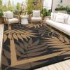 Garvee 9×12 Outdoor Rug, Waterproof All-Weather Patio Carpet – Reversible Fade & Resistant, Heavy Duty Non-Slip Backing for Large Deck, Living Room, Backyard, Pool Area, Porch,Dark+Blue(Black+brown)