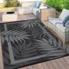 Garvee 9×12 Outdoor Rug, Waterproof All-Weather Patio Carpet – Reversible Fade & Resistant, Heavy Duty Non-Slip Backing for Large Deck, Living Room, Backyard, Pool Area, Porch,Dark+Blue(Black+grey)
