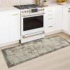 Garvee Abstract 2×6 Kitchen Rugs, Washable Green Soft Non Slip Entryway Rug Low Pile Ultra Thin Long Carpet Hallway Runner Modern Accent Rug Runners for Laundry Bedroom Bathroom(Modern Abstract|taupe)