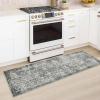 Garvee Abstract 2×6 Kitchen Rugs, Washable Green Soft Non Slip Entryway Rug Low Pile Ultra Thin Long Carpet Hallway Runner Modern Accent Rug Runners for Laundry Bedroom Bathroom(Modern Abstract|grey)