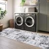 Garvee Abstract 2×6 Runner Rug, Washable Non Slip Kitchen Runner, Soft Modern Low Pile Area Rugs for Hallway, Indoor Contemporary Accent Carpet for Bathroom Laundry, Light Grey(Abstract Modern|light Grey)