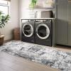 Garvee Abstract 2×6 Runner Rug, Washable Non Slip Kitchen Runner, Soft Modern Low Pile Area Rugs for Hallway, Indoor Contemporary Accent Carpet for Bathroom Laundry, Light Grey(Abstract Modern|brown Green)
