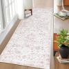 Garvee Area Rugs 4×6 Washable Non-Slip, Vintage Floral Medallion Living Room Bedroom Rugs, Retro Accent Oriental Large Carpet Rug for Dining Room Office, Ultra Thin Low Pile Floor Rug, Grey(Medallion|pink)