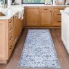 Garvee Area Rugs 4×6 Washable Non-Slip, Vintage Floral Medallion Living Room Bedroom Rugs, Retro Accent Oriental Large Carpet Rug for Dining Room Office, Ultra Thin Low Pile Floor Rug, Grey(Medallion|blue)