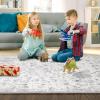 Garvee Area Rugs 4×6 Washable Non-Slip, Vintage Floral Medallion Living Room Bedroom Rugs, Retro Accent Oriental Large Carpet Rug for Dining Room Office, Ultra Thin Low Pile Floor Rug, Grey(Medallion|grey)