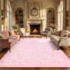 Garvee Blue Floral 2×6 Runner Rug Washable Boho Non-Slip Runner Rugs for Kitchen Vintage Flower Soft Low Pile Kitchen Rugs for Hallway Girls Room Kids Room playroom Dorm(Pink)