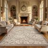 Garvee Blue Floral 2×6 Runner Rug Washable Boho Non-Slip Runner Rugs for Kitchen Vintage Flower Soft Low Pile Kitchen Rugs for Hallway Girls Room Kids Room playroom Dorm(Brown)