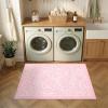 Garvee Blue Floral 2×6 Runner Rug Washable Boho Non-Slip Runner Rugs for Kitchen Vintage Flower Soft Low Pile Kitchen Rugs for Hallway Girls Room Kids Room playroom Dorm(Pink)