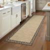 Garvee Bordered 2×6 Kitchen Rugs, Washable Non Slip Hallway Runner, Low Pile Stain Resistant Floral Throw Carpet Rug for Laundry Bathroom, Vintage Decorative Bedroom Rugs for Home Office, Light Blue(Floral Border|brown)