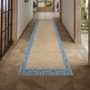 Garvee Bordered 2×6 Kitchen Rugs, Washable Non Slip Hallway Runner, Low Pile Stain Resistant Floral Throw Carpet Rug for Laundry Bathroom, Vintage Decorative Bedroom Rugs for Home Office, Light Blue(Floral Border|light Blue)