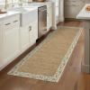 Garvee Bordered 2×6 Kitchen Rugs, Washable Non Slip Hallway Runner, Low Pile Stain Resistant Floral Throw Carpet Rug for Laundry Bathroom, Vintage Decorative Bedroom Rugs for Home Office, Light Blue(Floral Border|beige)