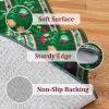 Garvee Christmas Living Room Rug 8×10 Non Slip Washable Area Rugs for Bedroom Christmas Trees Santa Claus Decorative Rugs Low Pile Stain-Resistant Snowflake Festive Carpet for Nursery Dining Room Blue(Green)