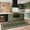 Garvee Floral 2×6 Kitchen Rugs, Washable Indoor Vintage Hallway Runner with Non Slip Back Low Pile Ultra Thin Bordered Oriental Throw Carpet Mat for Entryway Laundry Bedroom, Green Black(Floral Oriental|green Black)