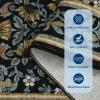 Garvee Floral 2×6 Kitchen Rugs, Washable Indoor Vintage Hallway Runner with Non Slip Back Low Pile Ultra Thin Bordered Oriental Throw Carpet Mat for Entryway Laundry Bedroom, Green Black(Floral Oriental|blue Black)