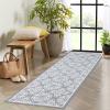 Garvee Floral Washable Rugs 6×9, Soft Pink 6×9 Area Rugs for Living Room Girl Bedroom, Distressed Transitional Indoor Floor Rug Non Slip Ultra Thin Under Table Carpet for Dining Room Office Home Decor(Accent Floral|grey)