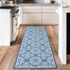 Garvee Floral Washable Rugs 6×9, Soft Pink 6×9 Area Rugs for Living Room Girl Bedroom, Distressed Transitional Indoor Floor Rug Non Slip Ultra Thin Under Table Carpet for Dining Room Office Home Decor(Accent Floral|blue)