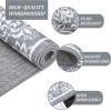 Garvee Floral Washable Rugs 6×9, Soft Pink 6×9 Area Rugs for Living Room Girl Bedroom, Distressed Transitional Indoor Floor Rug Non Slip Ultra Thin Under Table Carpet for Dining Room Office Home Decor(Accent Floral|grey)