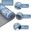 Garvee Floral Washable Rugs 6×9, Soft Pink 6×9 Area Rugs for Living Room Girl Bedroom, Distressed Transitional Indoor Floor Rug Non Slip Ultra Thin Under Table Carpet for Dining Room Office Home Decor(Accent Floral|blue)