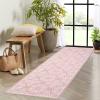 Garvee Floral Washable Rugs 6×9, Soft Pink 6×9 Area Rugs for Living Room Girl Bedroom, Distressed Transitional Indoor Floor Rug Non Slip Ultra Thin Under Table Carpet for Dining Room Office Home Decor(Accent Floral|pink)