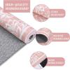 Garvee Floral Washable Rugs 6×9, Soft Pink 6×9 Area Rugs for Living Room Girl Bedroom, Distressed Transitional Indoor Floor Rug Non Slip Ultra Thin Under Table Carpet for Dining Room Office Home Decor(Accent Floral|pink)