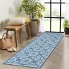 Garvee Floral Washable Rugs 6×9, Soft Pink 6×9 Area Rugs for Living Room Girl Bedroom, Distressed Transitional Indoor Floor Rug Non Slip Ultra Thin Under Table Carpet for Dining Room Office Home Decor(Accent Floral|blue)