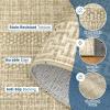 Garvee Geometric 2×6 Kitchen Rugs, Washable Modern Non Slip Green Hallway Runner Rug Bordered Ultra Thin Low Pile Entryway Rug Stain Resistant Non Shedding Throw Rugs for Laundry Bedroom(Bordered|taupe)