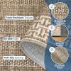 Garvee Geometric 2×6 Kitchen Rugs, Washable Modern Non Slip Green Hallway Runner Rug Bordered Ultra Thin Low Pile Entryway Rug Stain Resistant Non Shedding Throw Rugs for Laundry Bedroom(Bordered|brown)