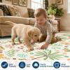 Garvee Jungle Rug 2×6 Kitchen Runner Rug, Washable Animal Print Soft Non Slip Hallway Runner Tropical Botanical Low Pile Throw Carpet Ultra Thin Peacock Monkey Floor Rugs for Laundry Bedroom, Black(Jungle|beige)