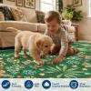 Garvee Jungle Rug 2×6 Kitchen Runner Rug, Washable Animal Print Soft Non Slip Hallway Runner Tropical Botanical Low Pile Throw Carpet Ultra Thin Peacock Monkey Floor Rugs for Laundry Bedroom, Black(Jungle|green)