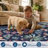 Garvee Jungle Rug 2×6 Kitchen Runner Rug, Washable Animal Print Soft Non Slip Hallway Runner Tropical Botanical Low Pile Throw Carpet Ultra Thin Peacock Monkey Floor Rugs for Laundry Bedroom, Black(Jungle|blue)