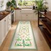 Garvee Jungle Rug 2×6 Kitchen Runner Rug, Washable Animal Print Soft Non Slip Hallway Runner Tropical Botanical Low Pile Throw Carpet Ultra Thin Peacock Monkey Floor Rugs for Laundry Bedroom, Black(Jungle|beige)