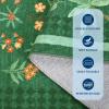 Garvee Jungle Rug 2×6 Kitchen Runner Rug, Washable Animal Print Soft Non Slip Hallway Runner Tropical Botanical Low Pile Throw Carpet Ultra Thin Peacock Monkey Floor Rugs for Laundry Bedroom, Black(Jungle|green)