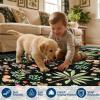 Garvee Jungle Rug 2×6 Kitchen Runner Rug, Washable Animal Print Soft Non Slip Hallway Runner Tropical Botanical Low Pile Throw Carpet Ultra Thin Peacock Monkey Floor Rugs for Laundry Bedroom, Black(Jungle|black)