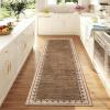 Garvee Large Area Rug 9×12, Traditional Border Design Carpet, Vintage Indoor Floor Mat for Living Room, Heavy Duty Non-Shedding Rug for Dining Room Under Table, Formal Bedroom Decor,Sage Green(Brown)