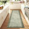 Garvee Large Area Rug 9×12, Traditional Border Design Carpet, Vintage Indoor Floor Mat for Living Room, Heavy Duty Non-Shedding Rug for Dining Room Under Table, Formal Bedroom Decor,Sage Green(Sage Green)