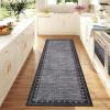 Garvee Large Area Rug 9×12, Traditional Border Design Carpet, Vintage Indoor Floor Mat for Living Room, Heavy Duty Non-Shedding Rug for Dining Room Under Table, Formal Bedroom Decor,Sage Green(Black Grey)