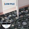 Garvee Large Floral Area Rugs for Living Room Bedroom 10×13 Non Slip Washable Rugs, Low Pile Stain Resistant Floral Carpet, Foldable Floor Mats for Dining Room, Nursery, Playroom, Black