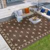 Garvee Outdoor Rug 8×10 ft, Reversible Patio Mat Waterproof & Lightweight, Plastic Straw Area Rug for Patio, Deck, RV Camping, Balcony, Easy Clean,Black/Coffee(Brown Coffee)