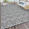 Garvee Outdoor Rug 8×10 ft, Reversible Patio Mat Waterproof & Lightweight, Plastic Straw Area Rug for Patio, Deck, RV Camping, Balcony, Easy Clean,Black/Coffee(Grey/White)