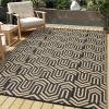 Garvee Outdoor Rug 8×10 ft, Reversible Patio Mat Waterproof & Lightweight, Plastic Straw Area Rug for Patio, Deck, RV Camping, Balcony, Easy Clean,Black/Coffee(Black/Coffee)